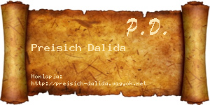 Preisich Dalida névjegykártya